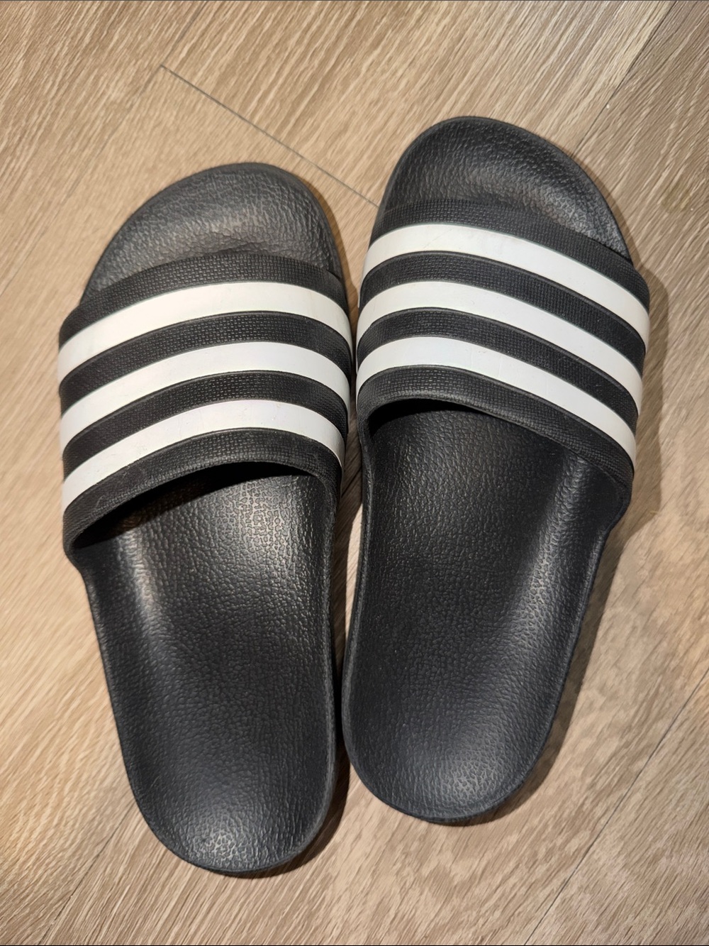 adidas Black and White Slide Sandals